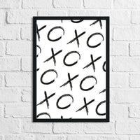 XOXO Children's Teenager Black Brush Room Wall Decor Print